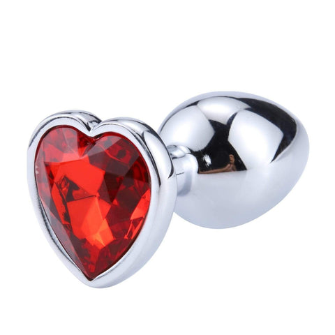 Analplug Diamant Metall rotes Herz