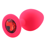 Rosa Silikon Analplug Rote Diamant