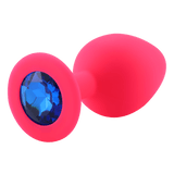 Rosa Silikon Analplug blaue Diamant