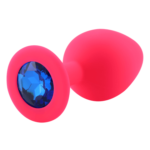 Rosa Silikon Analplug blaue Diamant