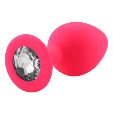 Rosa Silikon Analplug  Kristall Diamant