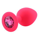 Rosa Silikon Analplug Rosa Diamant