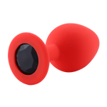 Rote Silikon Analplug schwarze Diamant