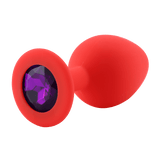 Rote Silikon Analplug Violette Diamant