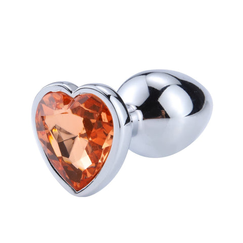 Analplug Diamant Metall Orangenherz