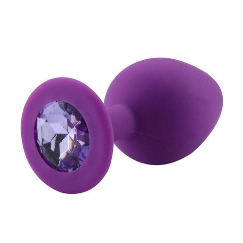 Violette Silikon Analplug hellvioletter Diamant