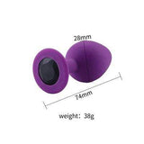 Violette Silikon Analplug schwarze Diamant size