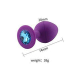 Violette Silikon Analplug hellblaue Diamant size
