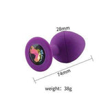 Violette Silikon Analplug Regenbogen Diamant size