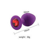 Violette Silikon Analplug rote Diamant size