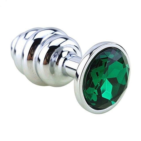 Analplug Diamant grüner Spiral