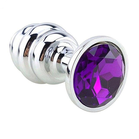 Analplug Diamant violette Spiral