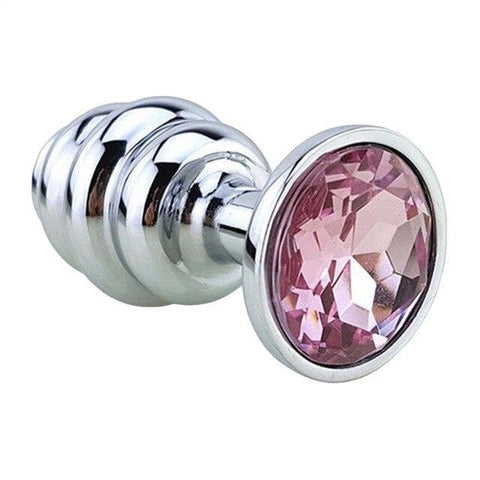 Analplug Diamant rosa Spiral