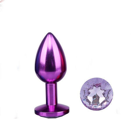 Analplug aus violettes Metall kristall Diamant