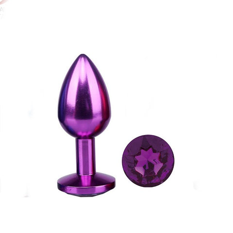 Analplug aus violettes Metall violette Diamant