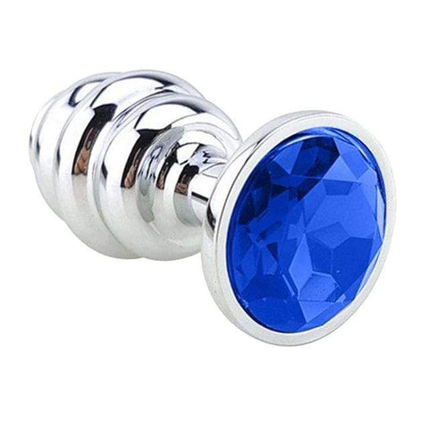 Analplug Diamant blaue Spiral